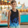 Boys 3D Graphic Tank SKirt Black 3D Print Summer Active Sports Fashion Polyester Kids 3-12 Years Crew Neck Training Outdoor Street Tailored Fit