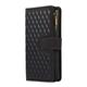 Luxury Plaid Zipper Wallet Leather Case Card Slot Stand Phone Cover with Lanyard for iPhone 14 13 12 11 Pro XS Max XR X 8 7 Plus SE for Samsung Galaxy S23 S22 S21 S20 Ultra S10 Plus A54 A34 A14 A73 A5