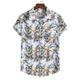 Men's Shirt Button Up Shirt Casual Shirt Summer Shirt Beach Shirt White Yellow Royal Blue Blue Orange Short Sleeve Print Flower / Plants Shirt Collar Outdoor Going out Print Clothing Apparel