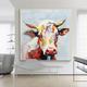 Abstract Cow Oil Painting hand painted Colorful Animal texture painting Unique Artwork Vibrant Animal Canvas painting for Wall Art Farmhouse Decor Living Room living room home decor
