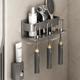 Toothbrush Storage Rack No Punching Gun Gray Toilet Mouthwash Cup Toothbrush Cup Storage Wall Mounted Electric Toothbrush Rack