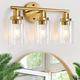 Bathroom Lighting Vanity Light 3 Lights Wall Sconce Lighting Brushed Brass Bathroom Light with Clear Glass Shade Bathroom Wall Sconce Wall Light for Mirror Kitchen