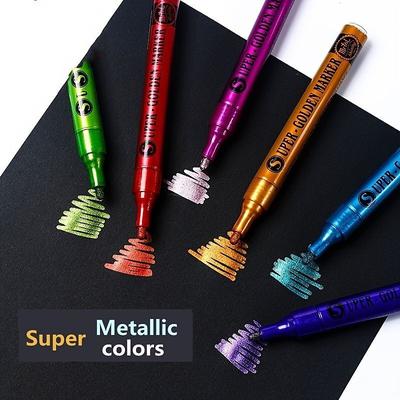 12 Colors Super Metallic Paint Marker For Rock Painting Ceramic Glass Wood Fabric Canvas Mugs Metal Paper Scrapbook Crafts SuppliesPerfect For Easter Decoration