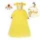 Beauty and the Beast Snow White and the Seven Dwarfs Snow White Cinderella Belle Dress Flower Girl Dress Tulle Dresses Girls' Movie Cosplay Cosplay RedYellow Blue 1 Yellow Children's Day Masquerade