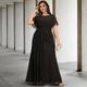 A-Line Plus Size Curve Mother of the Bride Dresses Elegant Cape Dress Dress Formal Wedding Guest Floor Length Sleeveless Jewel Neck Chiffon with Ruched Crystals 2024
