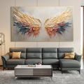 Handmade Original Angel Wing Oil Painting On Canvas Wall Art Decor Abstract Minimalist golden Painting for Home Decor With Stretched Frame/Without Inner Frame Painting