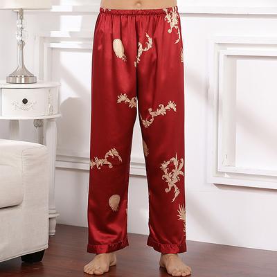 Men's Pajama Pants Sleepwear Lounge Pants Silk Pants Graphic Prints Stylish Casual Comfort Home Daily Bed Faux Silk Comfort Summer Spring Black Red