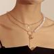 1PC Pendant Necklace For Women's Pearl Wedding Christmas Party Evening Imitation Pearl Alloy Double Layered