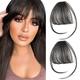 2PCS Hair Clip in Bangs Curved Bangs Hair Clip Wispy Bangs with Temples HairpiecesBangs Clip in Hair Extensions Air Fringe Clips on Bangs for Women Girls Daily Wear