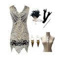 Ruggenti anni '20 1920s Abito da cocktail Abito vintage Vestito del flapper Vestiti Completi Stile Carnevale di Venezia Abito da ballo Il grande Gatsby Taglie forti Per donna Carnevale Feste