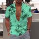 Per uomo Albero di cocco Piante tropicali Camicia Camicia hawaiana Camicia Aloha Manica corta Camicia Collo ripiegabile Di tendenza Hawaiano Originale Esterno Strada Informale Giallo Chiaro Bianco