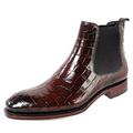 stivali chelsea da uomo in similpelle con motivo coccodrillo blu – eleganti stivaletti slip-on con pannelli laterali elastici per abbigliamento formale e casual