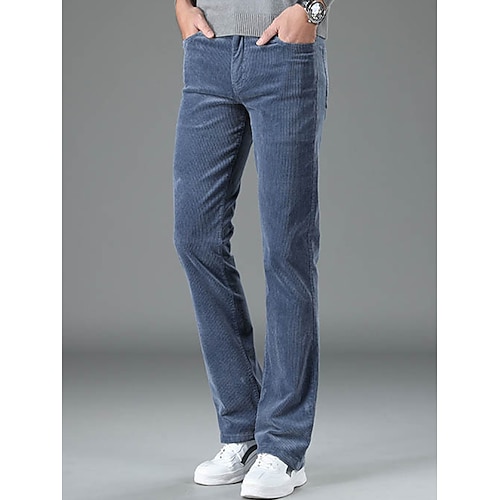 Per uomo pantaloni della tuta Pantaloni di velluto a coste Pantaloni a zampa Pantaloni Pantaloni da completo Tasche Liscio Comfort Traspirante Esterno Giornaliero Per uscire Di tendenza Informale