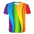 Per uomo Unisex Grafico Arcobaleno 3D Camicia Maglietta Manica Corta maglietta Girocollo Camicia Chic Moderno Feste Casuale Quotidiano Viola Verde Arcobaleno Abbigliamento Taglie Forti S M L XL XXL