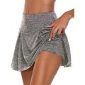 Per donna Gonna da tennis Gonna da golf Pantaloncini da yoga 2 in 1 Senza cuciture Protezione solare Leggero Yoga Fitness Allenamento in palestra Gonna-pantaloncini Pantaloni Tinta unica # 4 Grigio