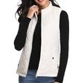 gilet da trekking da donna senza maniche, esterno, termico, caldo, ad asciugatura rapida, tasca con cerniera, morbido, invernale, tasca con cerniera, sportivo, grigio scuro, nero, bianco, caccia,