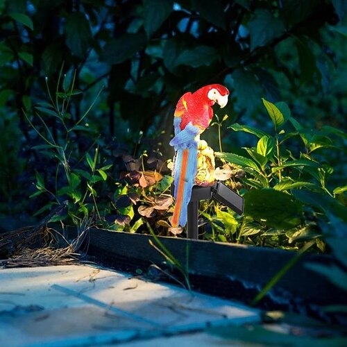 luci solari esterne ha condotto le luci esterne luce del giardino alimentata solare esterno ip65 impermeabile pappagallo ha condotto la lampada da prato chiara fiabesca decorazione del giardino