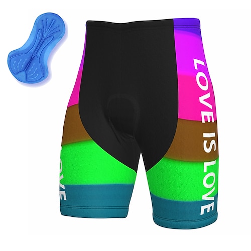 Per uomo Arcobaleno Pantaloncini da strada Pantaloncini da bici Pantaloncini imbottiti da ciclismo Bicicletta Pantaloncini imbottiti / Fondello Mountain Bike MTB Ciclismo su strada Gli sport