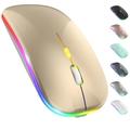 mouse wireless led mouse silenzioso sottile 2.4g mouse da ufficio ottico mobile portatile con ricevitore usb e tipo-c 3 livelli dpi regolabili per laptop pc notebook macbook