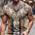 Per uomo Unisex Tribale Stampe Grafiche Maglietta Manica Corta maglietta Stampa 3D Girocollo Camicia Sport Casual Grande e Alto All'aperto Streetwear Quotidiano Marrone Estate Abbigliamento S M L XL