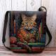 Per donna Borsa a tracolla Borsa soffice Poliestere Shopping Giornaliero Per eventi Stampa Massima capacità Leggero Duraturo Gatto Giallo Rosso Blu