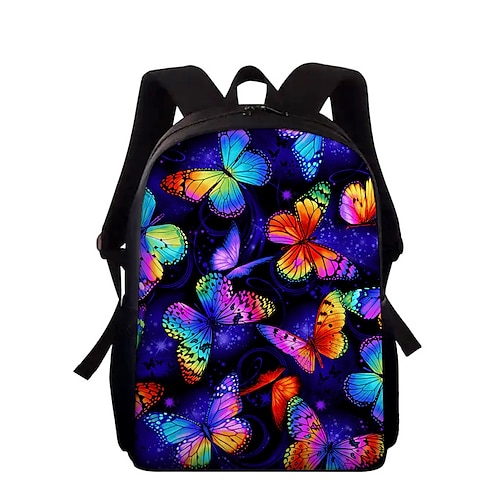 Zaino scolastico per ragazze preadolescenti e adolescenti con stampa a farfalle, borsa kawaii capiente per la scuola media, i viaggi e il ritorno a scuola.