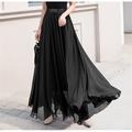 gonna da donna altalena gonne da lavoro gonna lunga gonne lunghe chiffon tinta unita ufficio / carriera quotidiano primaveraamp;chiffon estivo elegante lungo s