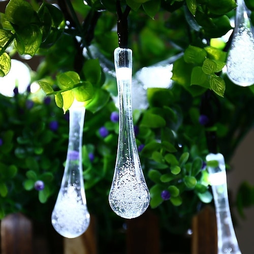 Luci a stringa solari da esterno Luci a stringa LED solari impermeabili a goccia d'acqua 7M 50LED lampada decorativa per matrimoni giardino patio decorazione del prato luce solare da giardino