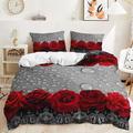 2 pezzi / 3 pezzi rosa fiore vintage san valentino collezione matrimonio set trapunta due pezzi set tre pezzi include un copripiumino 1 o 2 copricuscini set biancheria da letto