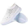sneakers slip-on arcobaleno da donna – scarpe sportive in maglia colorata con decorazioni in strass per abbigliamento casual e passeggiate