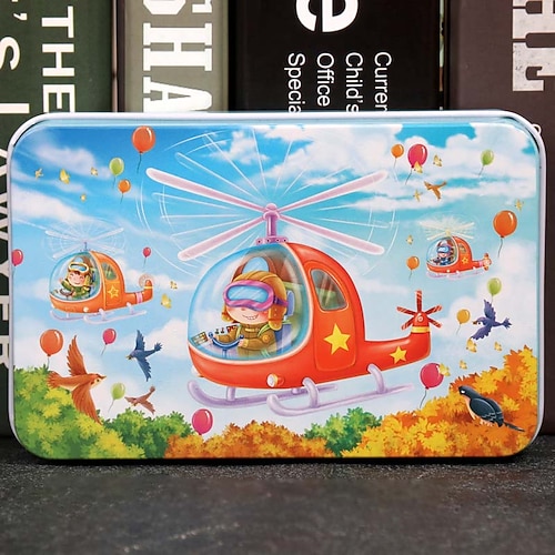 Puzzle di legno per bambini puzzle da 60 pezzi in scatola di ferro puzzle per educazione prescolare giocattoli in legno regalo di Natale