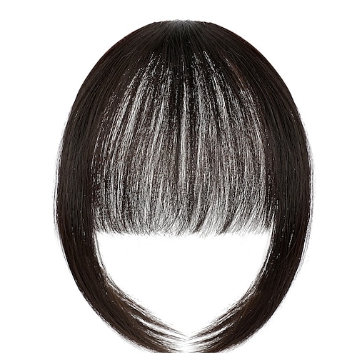 frangia clip per capelli in estensioni frangia naturale frangia clip-on anteriore pulito piatto bang un pezzo lungo parrucchino dritto per le donne