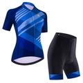 Per donna Maglia con salopette corta da ciclismo Maglia con pantaloncini da ciclismo Manica corta Ciclismo da montagna Cicismo su strada Nero Rosso Blu Pop art Strisce Bicicletta Asciugatura rapida