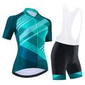 Per donna Maglia con salopette corta da ciclismo Maglia con pantaloncini da ciclismo Manica corta Ciclismo da montagna Cicismo su strada Nero Rosso Blu Pop art Strisce Bicicletta Asciugatura rapida
