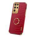 telefono Custodia Per Samsung Galaxy S25 S24 S23 S22 S21 Ultra Plus S20 A12 A32 S20 FE Copertura Posteriore Portatile Supporto ad anello Magnetico Tinta unita Pelle PU