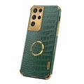 telefono Custodia Per Samsung Galaxy S25 S24 S23 S22 S21 Ultra Plus S20 A12 A32 S20 FE Copertura Posteriore Portatile Supporto ad anello Magnetico Tinta unita Pelle PU