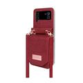 telefono Custodia Per Samsung Galaxy Z Flip 6 Z Flip 5 Z Flip 4 Z Flip 3 Borsa a Mano Custodia Portafoglio Flip Con Tracolla Removibile Con Portacarte Tinta unita PC Pelle PU