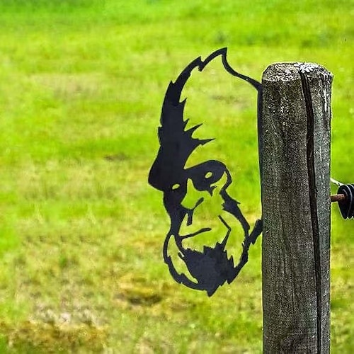 animali metallo giardino art decor, divertente mucca che fa capolino sculture da parete in metallo arte del ferro battuto resistente alle intemperie mucca segno esterno giardino agriturismo arredamento mucca parete arredamento
