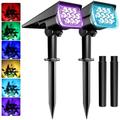 2pcs riflettore di paesaggio solare all'aperto 2 modalità di luminosità 2 in 1 riflettore di paesaggio solare ip67 luce esterna solare impermeabile luci di via della luce del prato