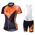 Malciklo Per donna Manica corta Maglia con salopette corta da ciclismo Estate Elastene Licra Poliestere RosaBianco Viola Giallo Geometrico Formale Taglie forti Bicicletta Maglietta / Maglia Calze