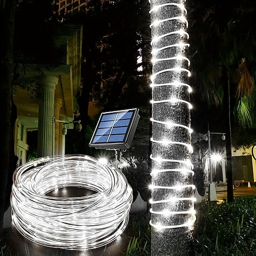 1 confezione di luci a corda solare per esterni, luci a LED impermeabili, ghirlande da giardino, decorazioni per feste di nozze, Halloween, Natale, 7 m-50 led/12 m-100 led/20 m-200 led/30 m-300 led