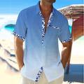 Per uomo Gradiente Fiori tropicali Camicia Camicia hawaiana Camicia Aloha Manica corta Camicia Collo ripiegabile Informale Esterno Strada Casual / quotidiano Giallo Rosa Blu S M L