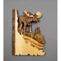 scultura di animali intagliati a mano, scultura da appendere a parete, procione in legno, orso, cervo, decorazione dipinta a mano, per il soggiorno di casa
