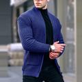 Per uomo Felpa Lavorato a maglia corto Maglia Lungo Lavorato a maglia Tinta unita / tinta unita Scollo a Y Tradizionale Casual / quotidiano Abbigliamento Rimborsate Autunno inverno Nero Bianco M L XL