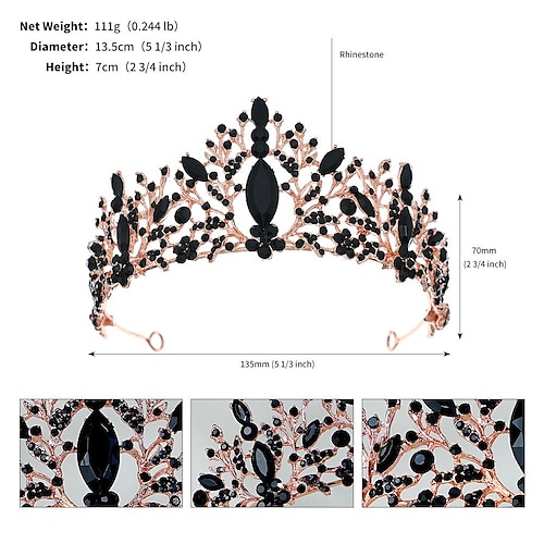 corona di diadema per donne ragazze, diadema corona principessa di cristallo rosa, diadema nuziale per la sposa, accessori per capelli dorati per il ballo di fine anno quinceanera pageant
