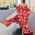 abito casual da donna abito swing abito lungo abito maxi nero rosso marrone senza maniche stampa a pois autunno autunno spalle larghe 2023 s m l xl xxl xxxl 4xl 5xl