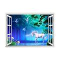 3d foresta unicorno falso vetrofanie soggiorno tv sfondo wall sticker smontabile pvc fai da te decorazione della parete della parete della decalcomania 60x90 cm