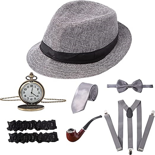 Anni 1920 Abiti Set di accessori Costume Per uomo Halloween Addio al Nubilato Festival Cravatta Cappello Tutte le stagioni