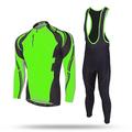 Per uomo Maglia con salopette lunga da ciclismo Manica lunga Ciclismo da montagna Cicismo su strada Inverno Nero Giallo Rosso Bicicletta Pantalone / Sovrapantaloni Maglietta / Maglia Calzamaglia