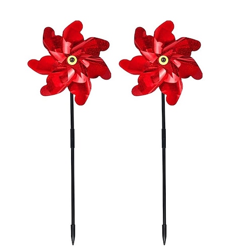 2 pezzi repellente per uccelli girandola per mulino a vento fai da te uccelli deterrente girandole d'argento per la decorazione del giardino esterno del giardino
